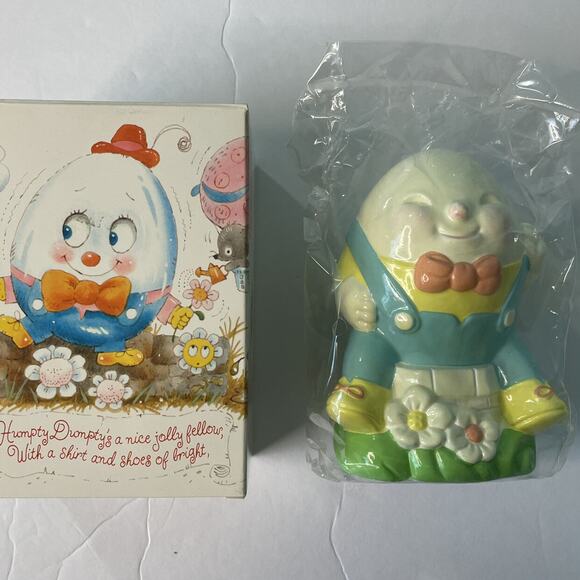 Vintage Avon Humpty Dumpty Hand Painted Bank 1982 New In Box - Picture 1 of 10